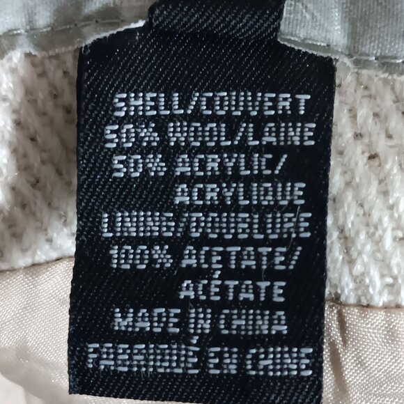 Mac & Jac Wool Blend Overcoat Womens 2 Double Breasted Ivory Lined Winter - Picture 6 of 10